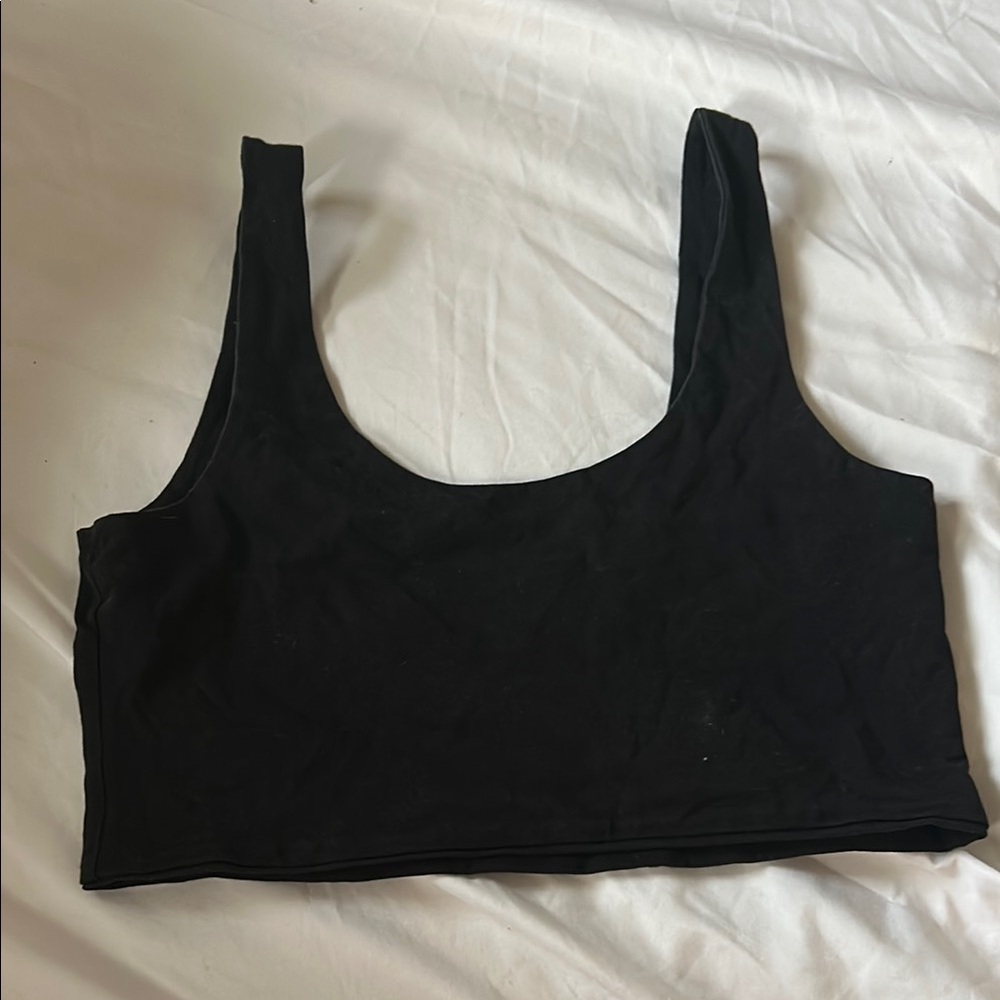 Black Cropped Tank Top